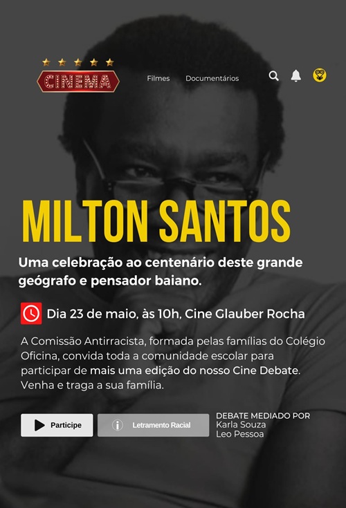 Encontro com Milton Santos ou O Mundo Global Visto do Lado de cá 